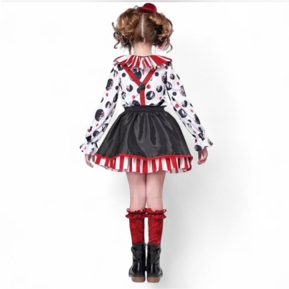 Girls Spirit Sinister Clown Costume Size Medium 8-10 - Picture 2 of 11